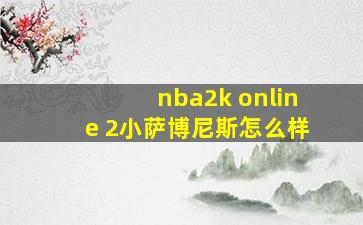 nba2k online 2小萨博尼斯怎么样